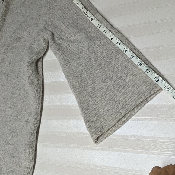 Carole Little Lamb's Cardigan Women Medium Open Front Wool & Angora Beige M - Picture 8 of 8